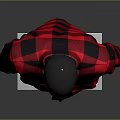Stylish Red And Black Plaid Collared Shirt On Black Mannequin With Pockets In Gray Background