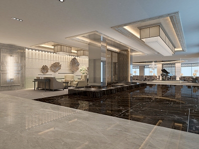 Modern Hotel Hall Simple European Front Desk Reception European Beauty Salon Hall Foot Bath Front Desk Hall Entertainment Club Lobby Reception Front Desk Cashier Hall Restaurant Reception Rest Area 3d model