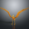 modern diving bird diving bird skeleton cormorant skeleton 3d model