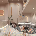 Modern Beauty Salon Interior Design With Front Desk Green Chairs Mirrors And Product Shelves