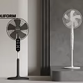 Modern Black And White Standing Air Cooler Fans With Minimalist Indoor Design