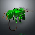 Transparent Green Bee Shaped Decorative Hook With Orange Antennae And Curved Red Tip For Home