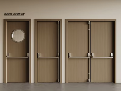 Modern fire door wooden door combination 3d model