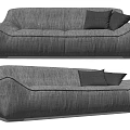 Gray Upholstered Sectional Sofa With Modern Design And Comfortable Soft Cushions 3d model