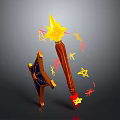 Enchanted Magic Wand With Shining Stars And Open Spell Book