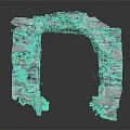 Wood And Stone Archway Structure With Rustic Masonry And Natural Plant Details