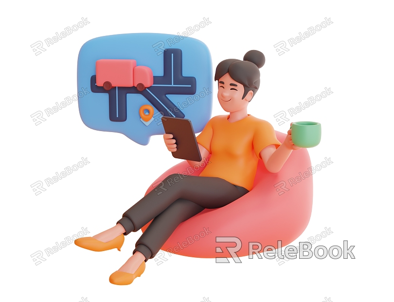 Cartoon Scene Animation Scene Animation Woman Cartoon Casual Woman model