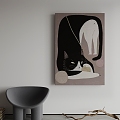 Modern-style Nordic Animal Cat Decorative Painting 3d model