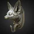 Elegant Carved Fox Head Wall Mounted Decorative Plate Decoration With Ornate Frame