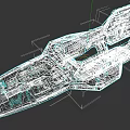 Futuristic Sci Fi Warship 3D Model With Detailed Metallic Structure And Components
