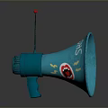 Fun Blue Cartoon Style Computer Speaker With Red Antenna Top And Shiny Design