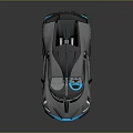 Sleek Modern Sports Car Exterior Design With Gray Black Body Blue Accents And Rear Spoiler