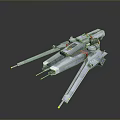 Futuristic Sci-Fi Spaceship 3D Model With Metallic Wings Engines And Detailed Design