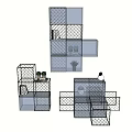 Modern Grid Design Storage Shelving Unit With Multiple Tiers And Decorative Organizers For Home Use