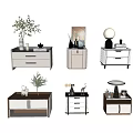 Modern Bedside Tables With Drawers Storage Lamp Vase And Decorative Ornaments