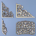 Ornate Metal Carved Corner And Panel Decorative Patterns With Intricate Designs 3d model
