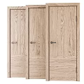 Wooden Hinged Doors With Natural Grain Modern Design For Home Interior Spaces