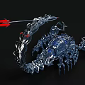 Mechanical Scorpion 3D Model With Metallic Structure Blue Lights Sharp Claws And Red Tail Stinger 3d model