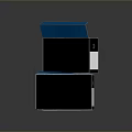 Black File Folders With Blue Lids Stacked For Office Organization And Daily Use