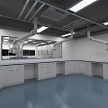 Modern Laboratory Interior Design With Lab Benches Cabinets And Ceiling Lighting