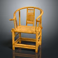 Handcrafted Natural Bamboo Chair With Armrests And Intricate Backrest Design