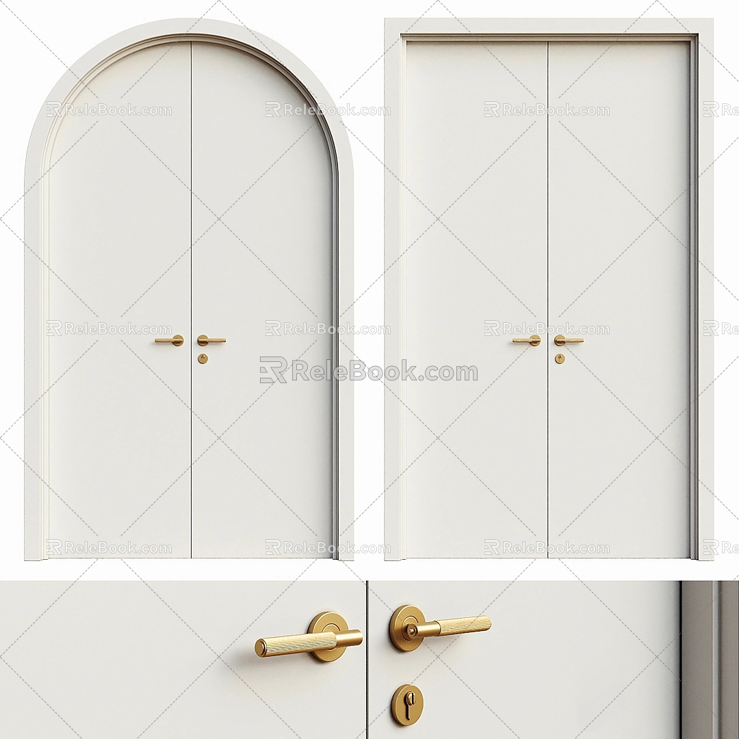 Minimalist double door 3d model