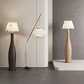 Modern Minimalist Floor Lamps With Different Styles Wooden Base And White Shade Decorative Patterns