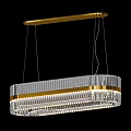 Elegant Crystal Chandelier with Multi Layer Golden Frame and Transparent Crystal Decor 3d model