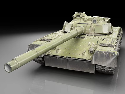 Detailed Green Military Tank Model With Long Barrel And Armored Exterior 3d model