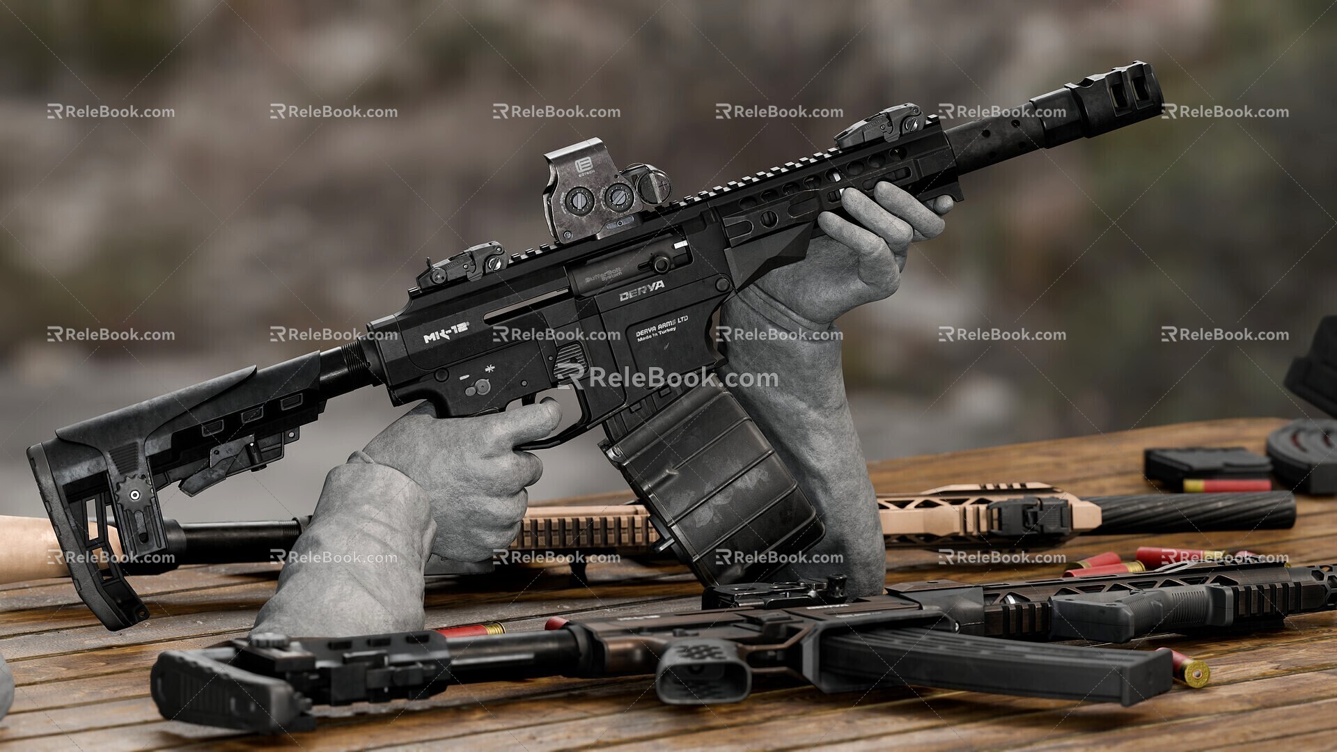 Shotgun MK12 semi-automatic shotgun rifle assault rifle 3d model