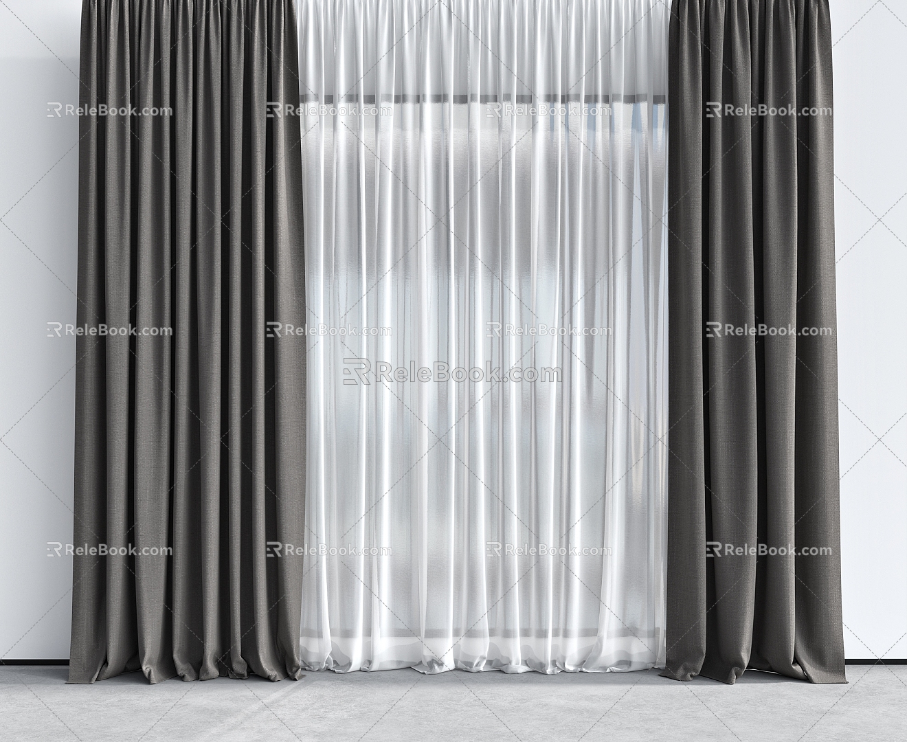 Modern Curtains 3d model