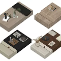 Modern Coffee Table Designs With Various Materials And Stylish Decorative Elements 3d model
