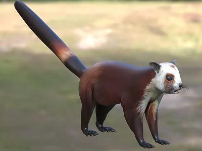 Reptile With Long Tail And Brown White Body In Nature 3d model