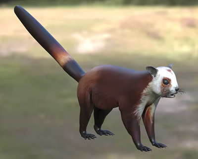 Reptile With Long Tail And Brown White Body In Nature 3d model