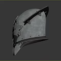 Medieval Knight Helmets In Gold And Silver With Intricate Metal Rivet Design