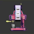 Colorful Electronic Toy Coffee Machine With Pink Purple Blue Design And Cup