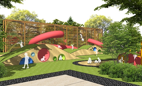 Modern Park Children's Activity Venue 3d model