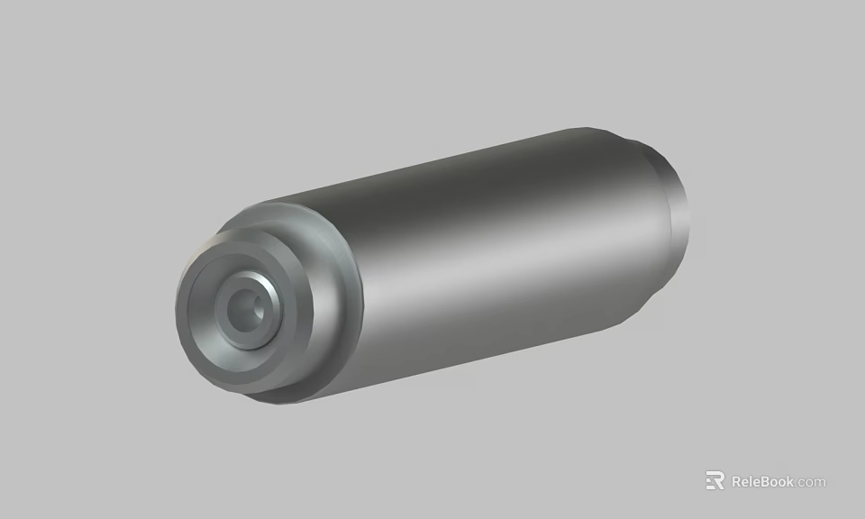 Industrial Metal Cylinder Component Featuring Smooth Surface And Round Top Design 3d model