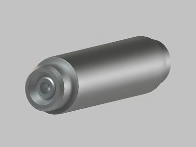 Industrial Metal Cylinder Component Featuring Smooth Surface And Round Top Design 3d model