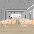Spacious Kindergarten Activity Room With Heart Shaped Chairs Piano And Little Girl