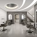 Modern Beauty Salon Interior With Stylish Chairs Large Mirrors And Elegant Lighting