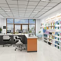Customer Focused Print Shop Providing Printing Services Computers Shelves Supplies And Counter Stools