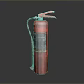 Red Fire Extinguisher With Pressure Gauge Black Hose And Safety Label