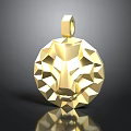 Modern Gold Lion Head Pendant With Geometric Design For Daily Decoration