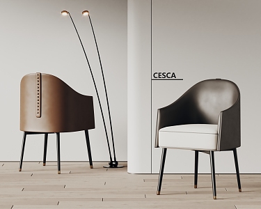 Cesca modern dining chair single chair leather chair floor lamp 3d model