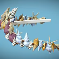 Shell and Starfish Summer Crown Shell Crown Starfish Headwear 3d model