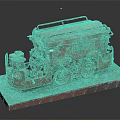 Rusty Red Train Model With TBL Lettering On Grey Display Base 3d model