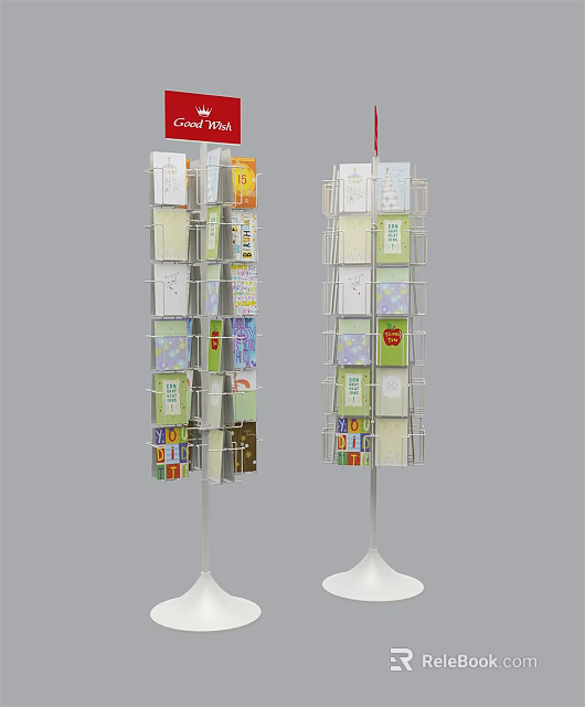Multi tier Display Racks For Retail Products With Organized Shelves And Colorful Items 3d model 