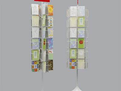 Multi tier Display Racks For Retail Products With Organized Shelves And Colorful Items 3d model