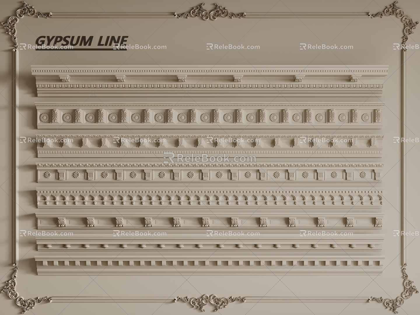 French Line Gypsum Line Corner Line 3d model